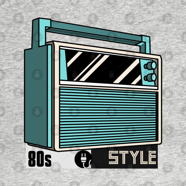 80s Style Retro Vintage Radio by DAZu